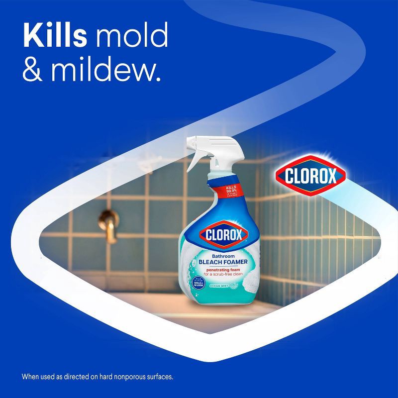 slide 3 of 15, Clorox Bathroom Foamer with Bleach Spray Bottle Ocean Mist - 30 fl oz, 30 fl oz