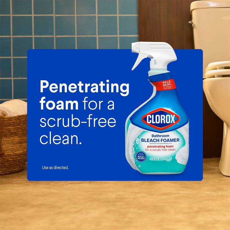 slide 4 of 15, Clorox Bathroom Foamer with Bleach Spray Bottle Ocean Mist - 30 fl oz, 30 fl oz