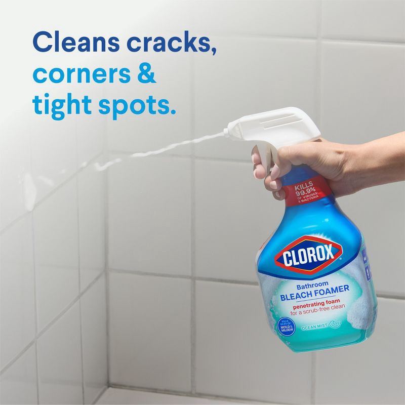 slide 6 of 13, Clorox Bathroom Foamer with Bleach Spray Bottle Ocean Mist - 30 fl oz, 30 fl oz