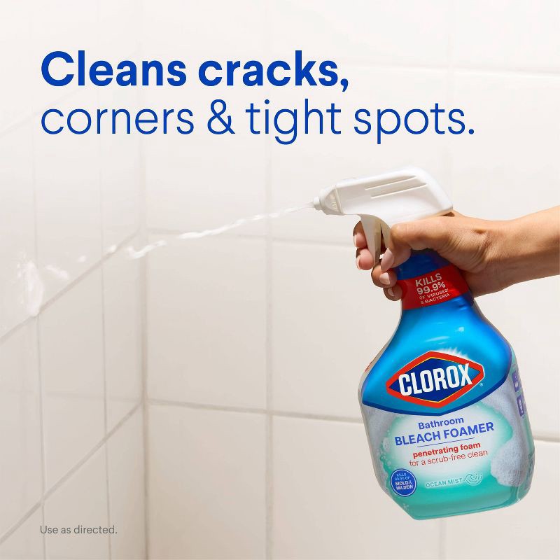 slide 6 of 15, Clorox Bathroom Foamer with Bleach Spray Bottle Ocean Mist - 30 fl oz, 30 fl oz
