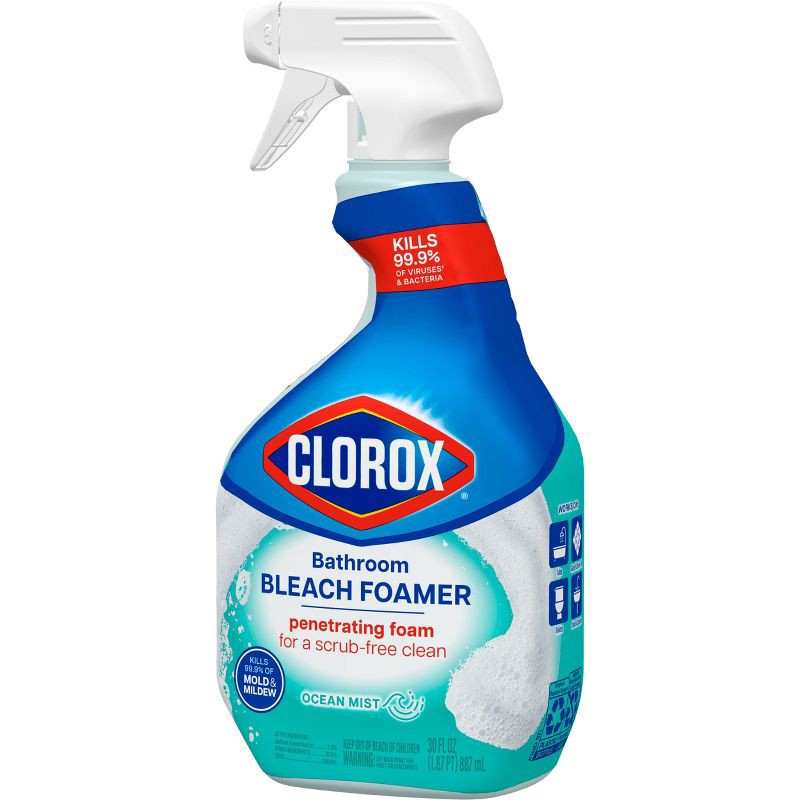 slide 8 of 13, Clorox Bathroom Foamer with Bleach Spray Bottle Ocean Mist - 30 fl oz, 30 fl oz