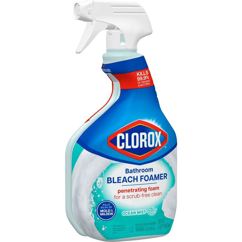 slide 10 of 15, Clorox Bathroom Foamer with Bleach Spray Bottle Ocean Mist - 30 fl oz, 30 fl oz