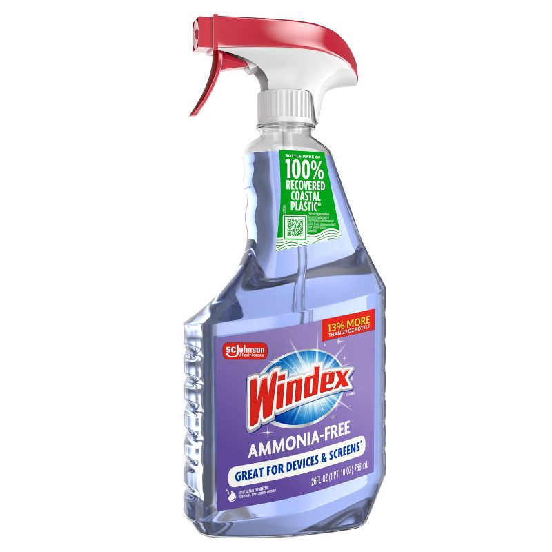 slide 12 of 13, Windex Ammonia Free Glass Cleaner Spray - Crystal Rain - 26oz, 26 oz