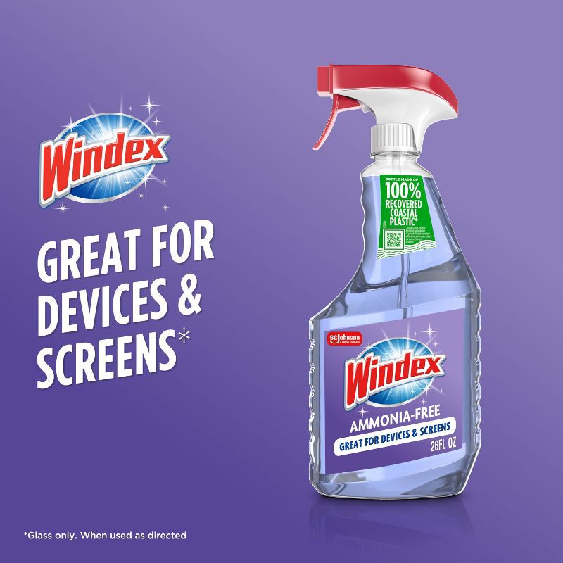slide 5 of 13, Windex Ammonia Free Glass Cleaner Spray - Crystal Rain - 26oz, 26 oz