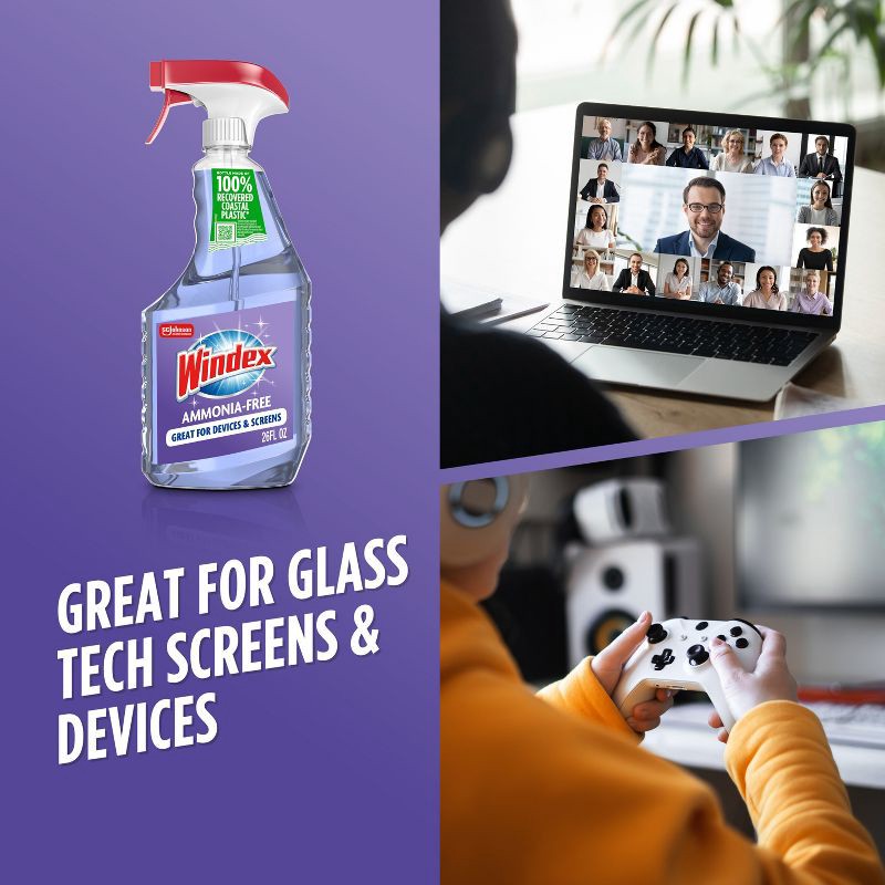 slide 6 of 13, Windex Ammonia Free Glass Cleaner Spray - Crystal Rain - 26oz, 26 oz