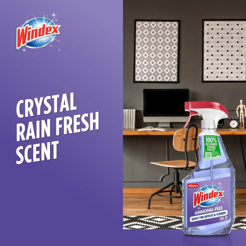slide 7 of 13, Windex Crystal Rain Scent Ammonia-Free Glass Cleaner Spray - 26oz, 26 oz