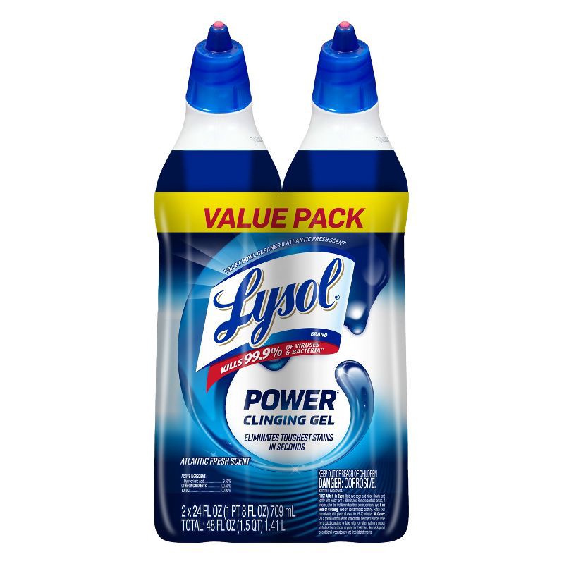 slide 1 of 10, Lysol Power Clinging Gel - 24 fl oz/2ct, 24 fl oz, 2 ct