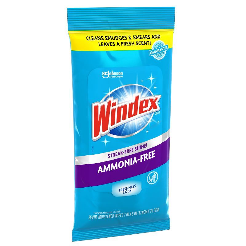 slide 9 of 9, Windex Ammonia-Free Glass and Surface Pre-Moistened Wipes Crystal Rain - 25ct, 25 ct