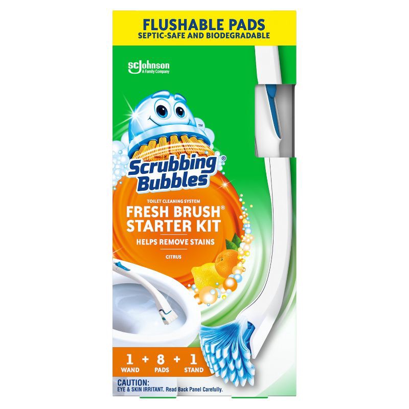 slide 1 of 6, Scrubbing Bubbles Fresh Toilet Brush Cleaner Starter Kit - Citrus - 8ct, 8 ct