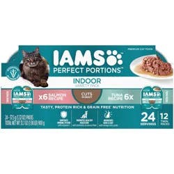 IAMS Perfect Portions Cuts in Gravy Chicken, Tuna and Salmon Flavor Wet Cat Food - 1.98lbs/12ct