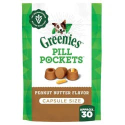 Greenies Chewy Dog Pill Pockets Peanut Butter Capsule Size Dog Treats - 7.9oz