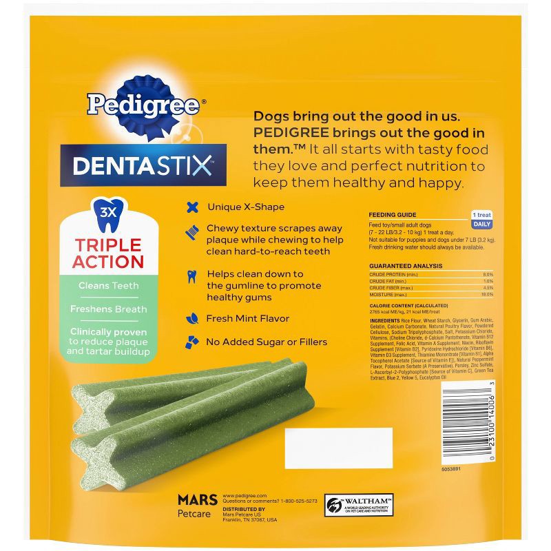 slide 2 of 10, Pedigree Dentastix Mint Fresh Flavor Dental and Hard Chewy Dog Treats for Small Dog - 102ct, 102 ct
