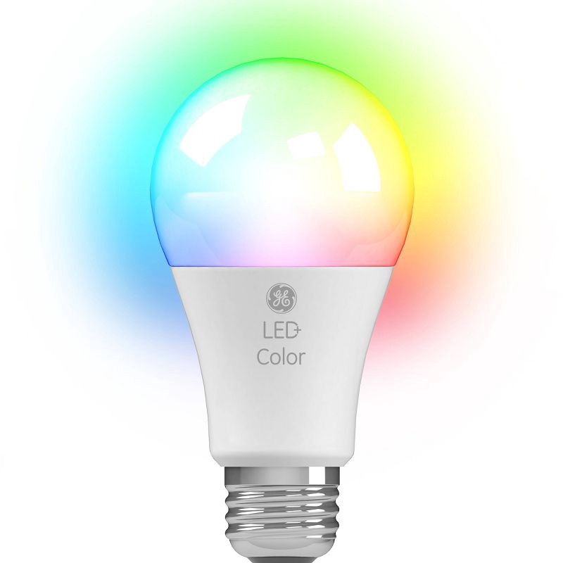 slide 8 of 10, GE Household Lighting GE LED Color Changing A19 LED Light Bulb: Multicolored, 9.5W, 800 Lumens, Energy Star Certified, E26 Base, 2700K, 13.7-Year Life, 1 ct