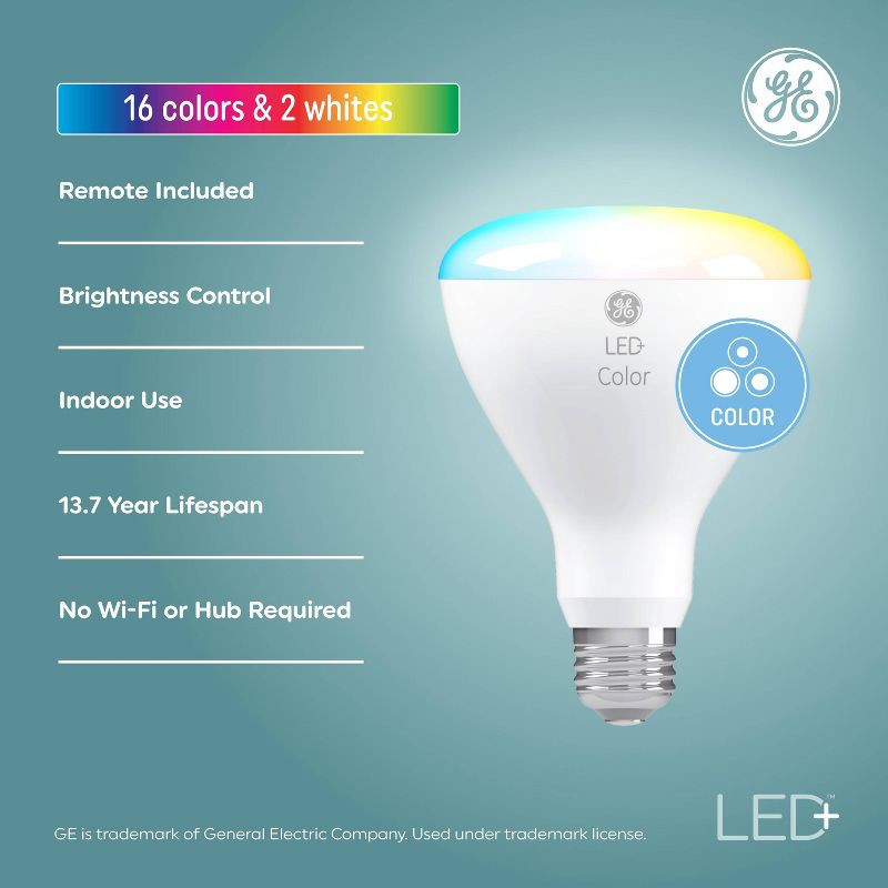 slide 2 of 10, GE Household Lighting GE LED Color Changing BR30 LED Floodlight Bulb, 1 ct