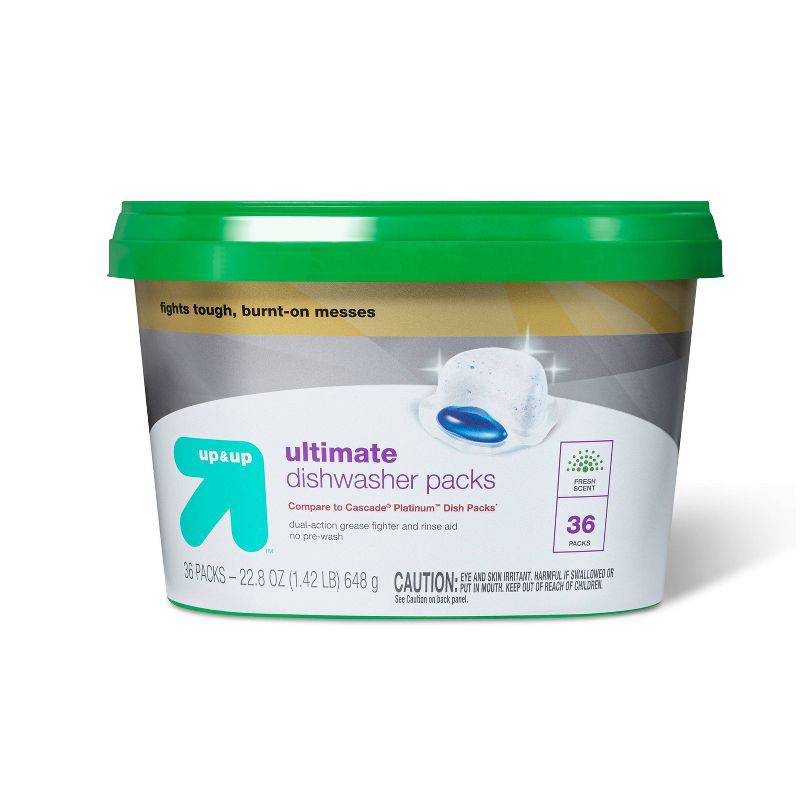 slide 2 of 3, Fresh Scent Ultimate Dishwasher Packs - 22.8oz/36ct - up&up™, 22.8 oz, 36 ct