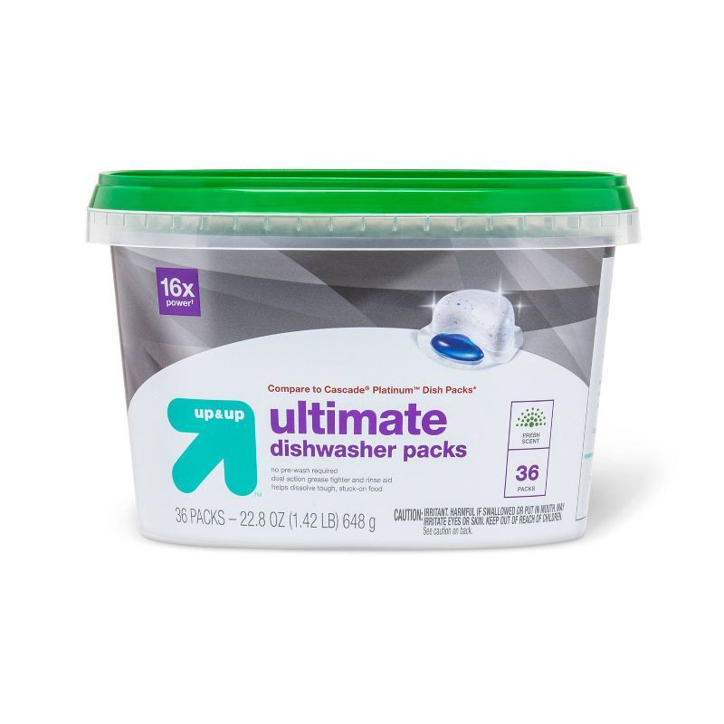 slide 1 of 3, Fresh Scent Ultimate Dishwasher Packs - 22.8oz/36ct - up&up™, 22.8 oz, 36 ct