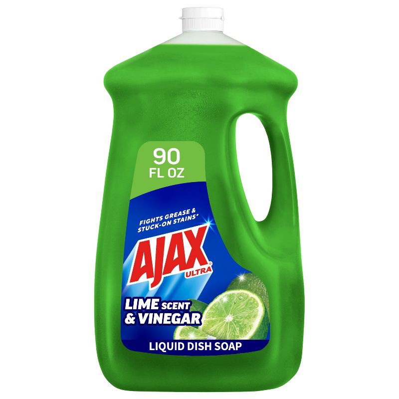 slide 1 of 14, Ajax Ultra Liquid Dish Soap - Vinegar and Lime - 90 fl oz: Paraben-Free, Phosphate-Free, For Cookware & Dishes, 90 fl oz