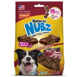 Nylabone Nubz Beef with Meaty Center Chewy Dog Treats - 20pk
