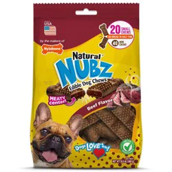 Nylabone Nubz Beef with Meaty Center Chewy Dog Treats - 20pk