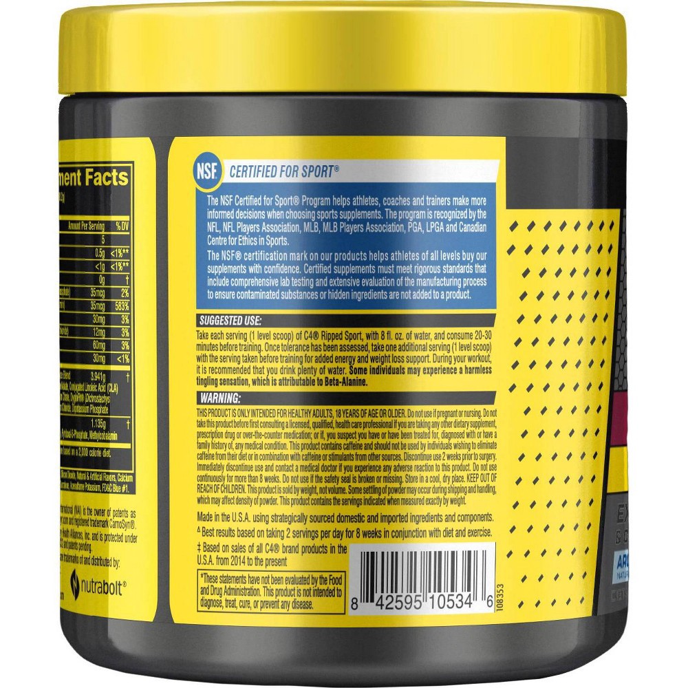 slide 3 of 3, Cellucor C4 Ripped Pre-Workout Energy Powder - Arctic Snow Cone - 8.7oz, 8.7 oz