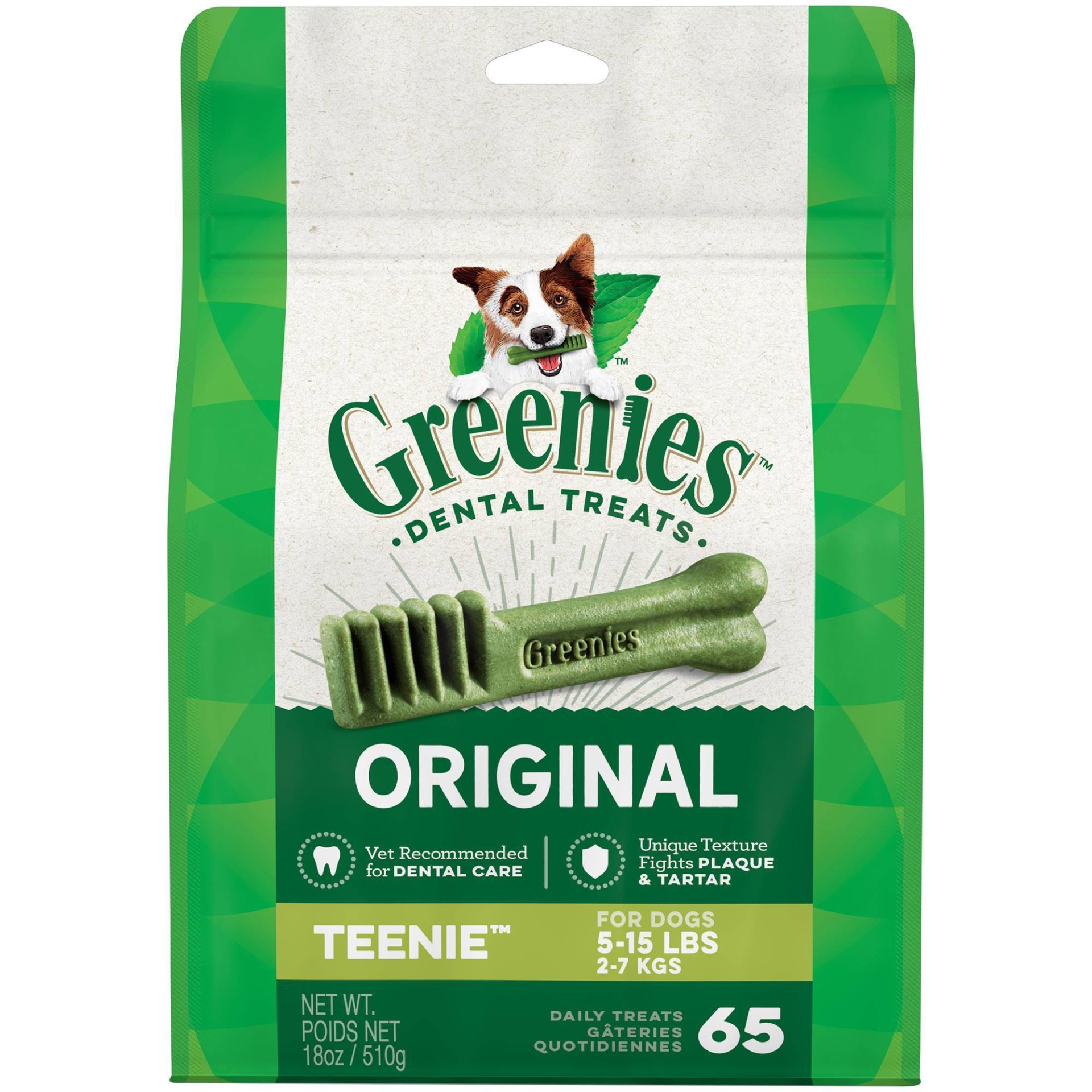 slide 1 of 9, Greenies Teenie Original Dental Dog Treats, 65 ct, 18 oz