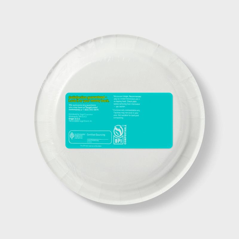 slide 3 of 3, Green Floral Paper Plate 6.8" - 58ct - up&up™, 58 ct