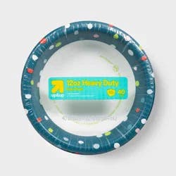 Dots Paper Bowl - 12oz/40ct - up&up™: Round Disposable Dinnerware with Polka Dot and Sun Patterns, 6" Diameter