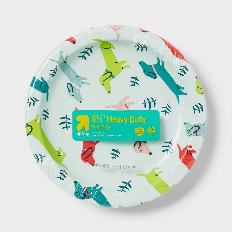 slide 1 of 3, Dogs Paper Plate 8.5" - 40ct - up&up™, 40 ct