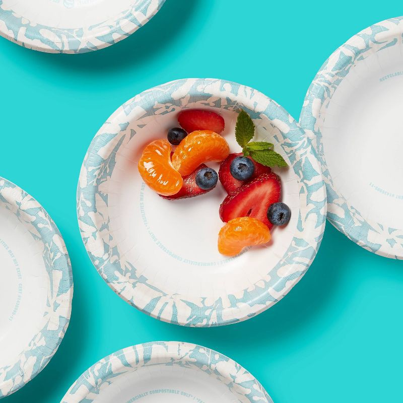 slide 2 of 3, Watercolor Botanical Paper Bowl - 12oz/42ct - up&up™, 42 ct; 12 oz