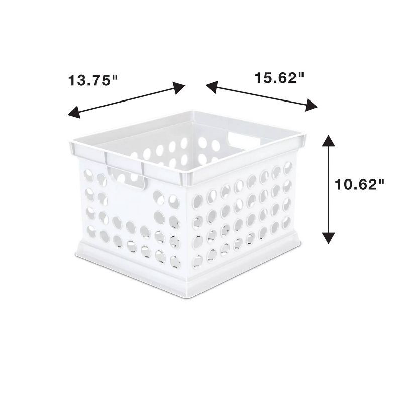 slide 4 of 4, Storage Crate White - Room Essentials™: Portable Stackable Plastic Milk Crate with Built-In Handles, 30.6L Capacity, 30.6 liter