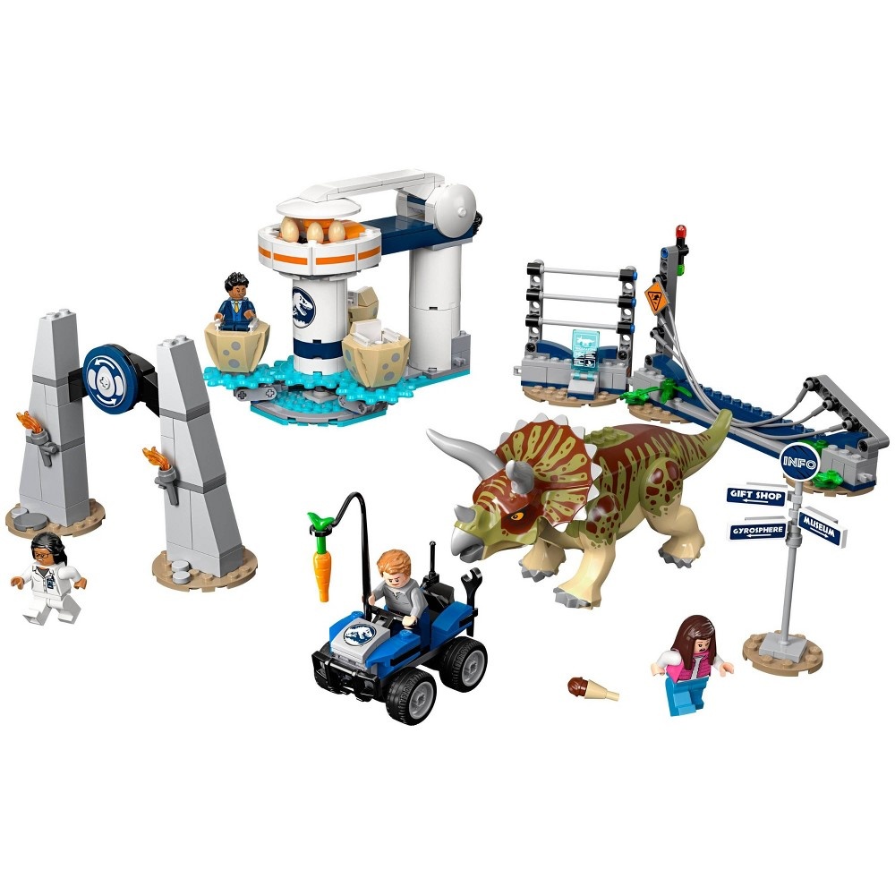 slide 4 of 7, LEGO Jurassic World Triceratops Rampage 75937 Theme Park Building Set with Toy Dinosaur Figure, 1 ct