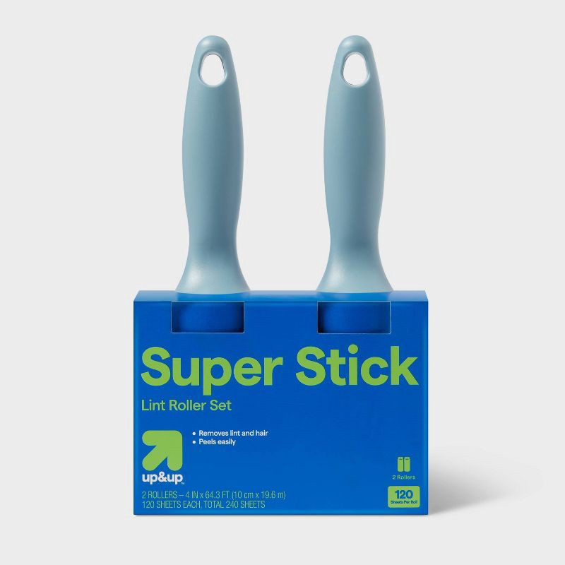 slide 1 of 3, Super Stick Lint Roller Set - 2ct - up&up™, 2 ct