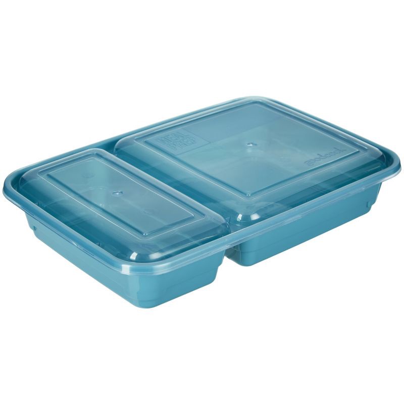 slide 3 of 14, GoodCook Meal Prep 2 Compartment Rectangle Containers + Lids - 3Cups - 20pcs/10ct - Dark Teal, 20 ct, 10 ct