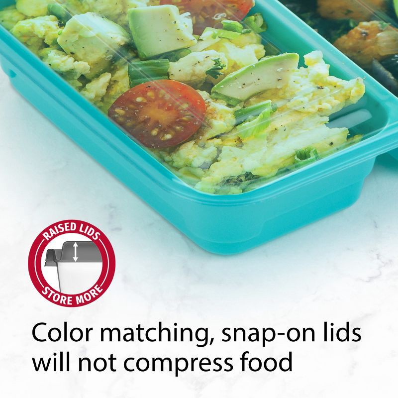 slide 13 of 14, GoodCook Meal Prep 2 Compartment Rectangle Containers + Lids - 3Cups - 20pcs/10ct - Dark Teal, 20 ct, 10 ct