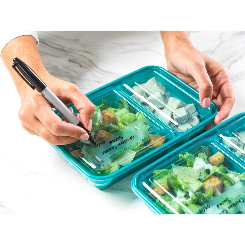 slide 5 of 14, GoodCook Meal Prep 2 Compartment Rectangle Containers + Lids - 3Cups - 20pcs/10ct - Dark Teal, 20 ct, 10 ct