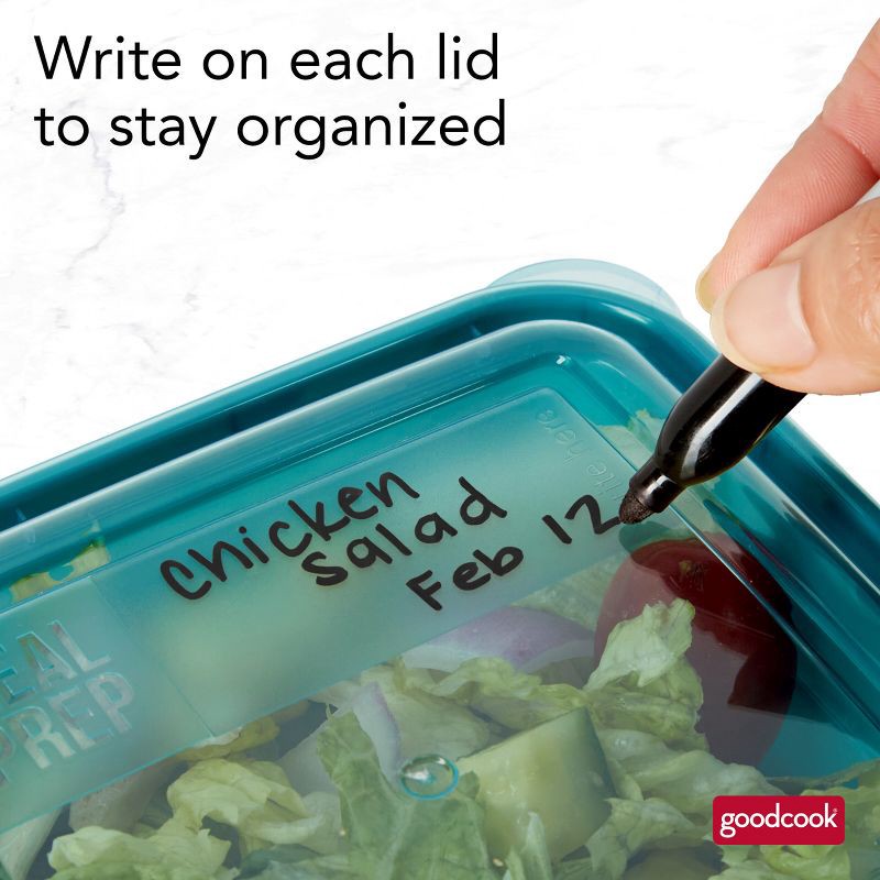 slide 8 of 14, GoodCook Meal Prep 2 Compartment Rectangle Containers + Lids - 3Cups - 20pcs/10ct - Dark Teal, 20 ct, 10 ct