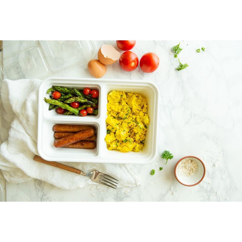 slide 5 of 13, GoodCook Meal Prep 3 Compartment Rectangle Containers + Lids - 4Cups - 20pcs/10ct - White, 20 ct, 10 ct