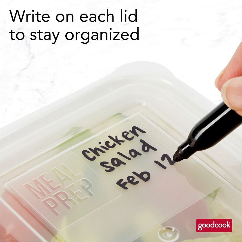 slide 8 of 13, GoodCook Meal Prep 3 Compartment Rectangle Containers + Lids - 4Cups - 20pcs/10ct - White, 20 ct, 10 ct