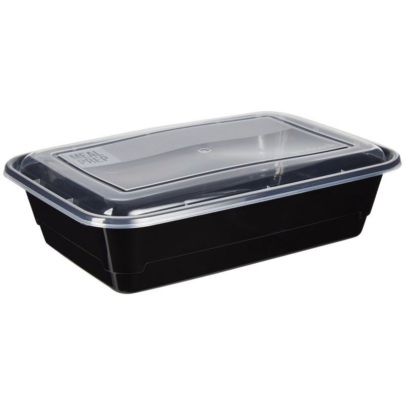 slide 3 of 13, GoodCook Meal Prep 1 Compartment Rectangle Containers + Lids - 4Cups - 20 pcs/10ct - Black, 20 ct, 10 ct