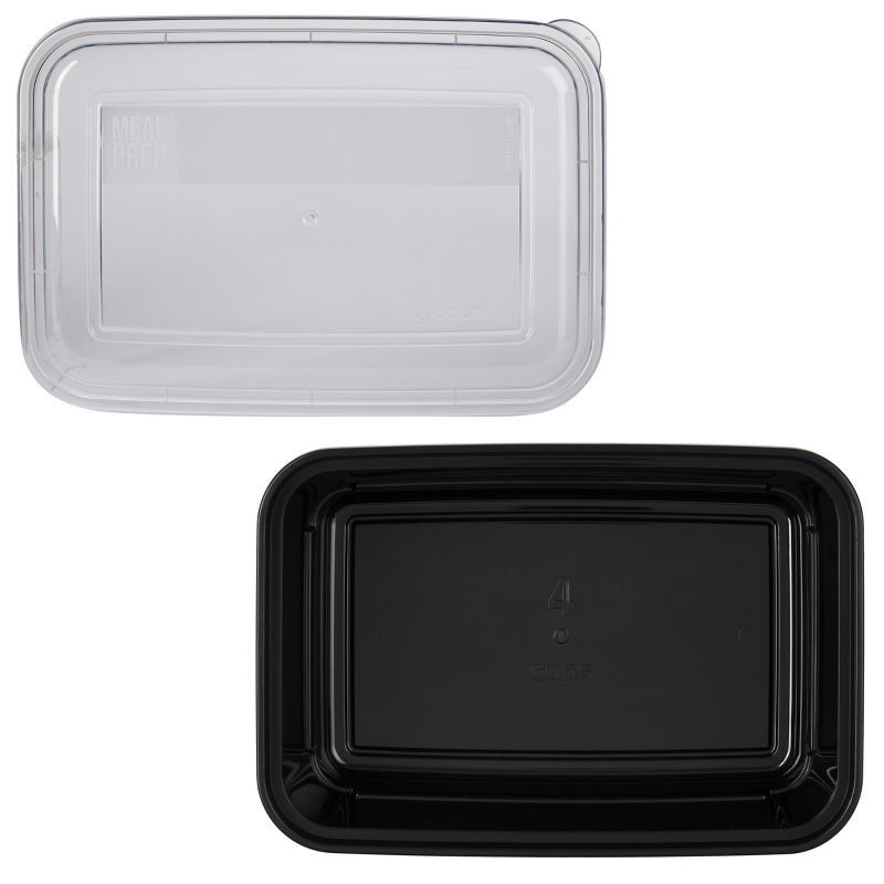 slide 4 of 13, GoodCook Meal Prep 1 Compartment Rectangle Containers + Lids - 4Cups - 20 pcs/10ct - Black, 20 ct, 10 ct