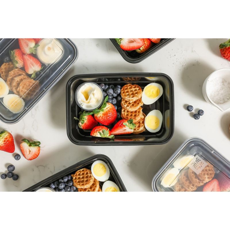 slide 6 of 13, GoodCook Meal Prep 1 Compartment Rectangle Containers + Lids - 4Cups - 20 pcs/10ct - Black, 20 ct, 10 ct