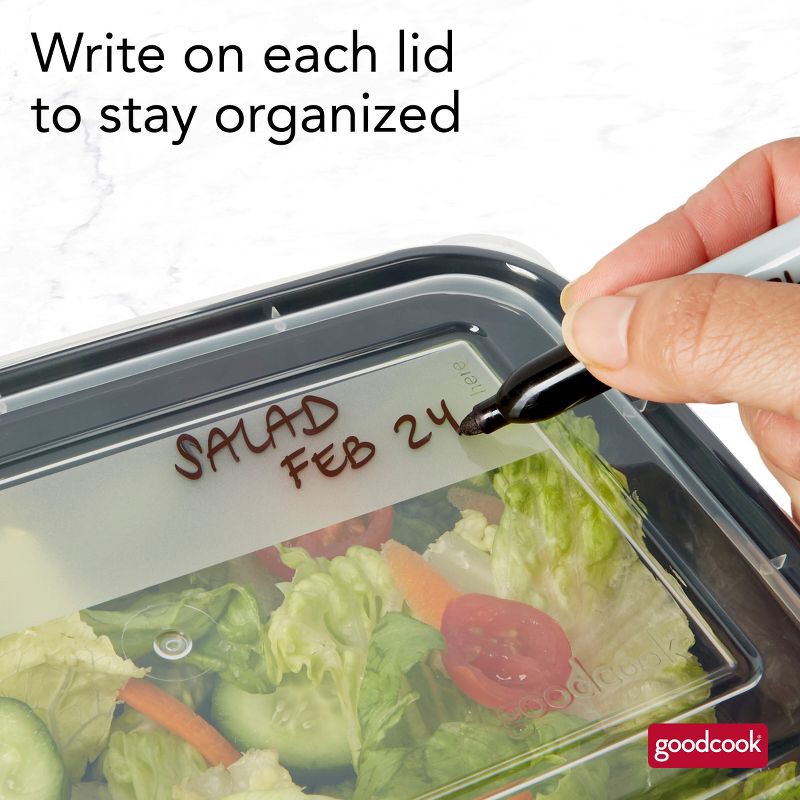 slide 8 of 13, GoodCook Meal Prep 1 Compartment Rectangle Containers + Lids - 4Cups - 20 pcs/10ct - Black, 20 ct, 10 ct