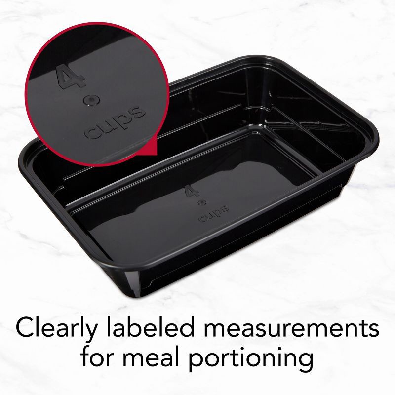slide 9 of 13, GoodCook Meal Prep 1 Compartment Rectangle Containers + Lids - 4Cups - 20 pcs/10ct - Black, 20 ct, 10 ct