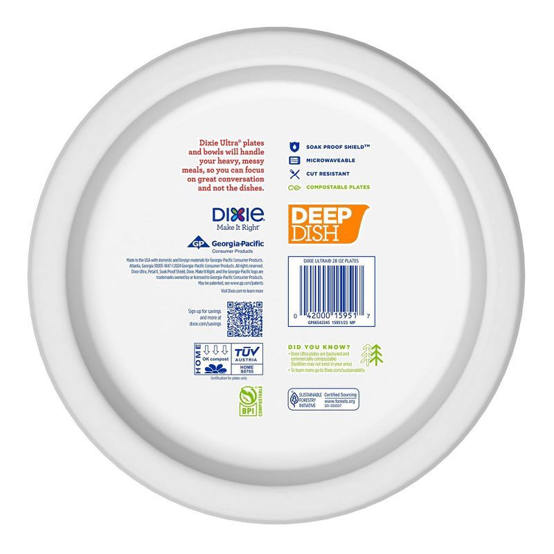 slide 2 of 7, Dixie Ultra 9" Deep Dish Paper Plates - 28oz/18ct, 28 oz, 18 ct