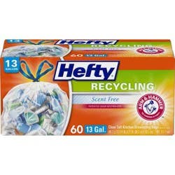 Hefty Recycling Clear Tall Kitchen Drawstring Trash Bag - 13 Gallon - 60ct