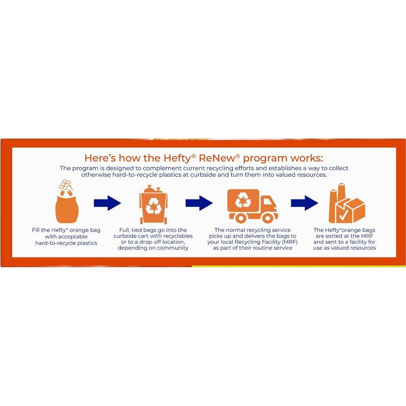 slide 5 of 6, Hefty Renew Orange Drawstring Trash Bags - 13gal/20ct, 13 gal, 20 ct
