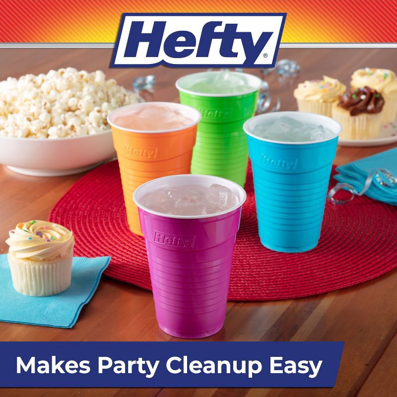slide 7 of 7, Hefty Party On! Disposable Cups - 80ct/16oz, 80 ct; 16 oz