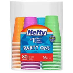Hefty Party On! Disposable Cups - 80ct/16oz