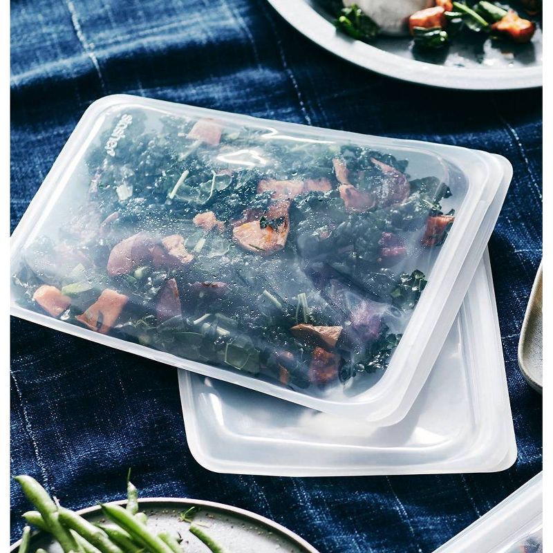 slide 2 of 8, stasher Premium Silicone Reusable Food Storage Half Gallon Bag - Mystery Color(Clear or Aqua), 1 ct