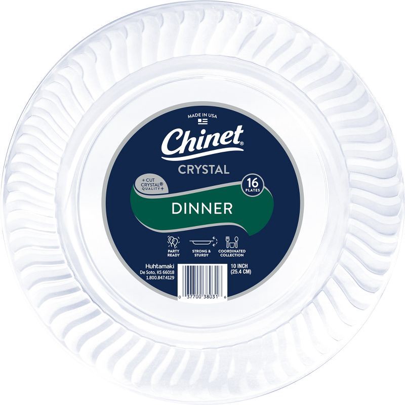 slide 1 of 4, Chinet Crystal Dinner Plate 10" - 16ct, 16 ct